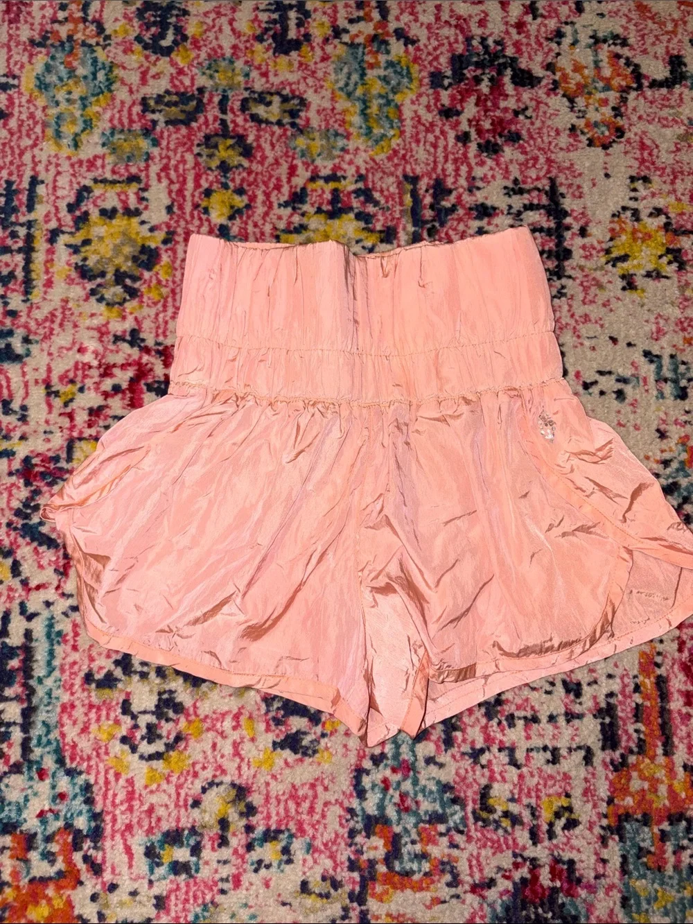 Free People Blush Pink High-Waist Ruffle Shorts